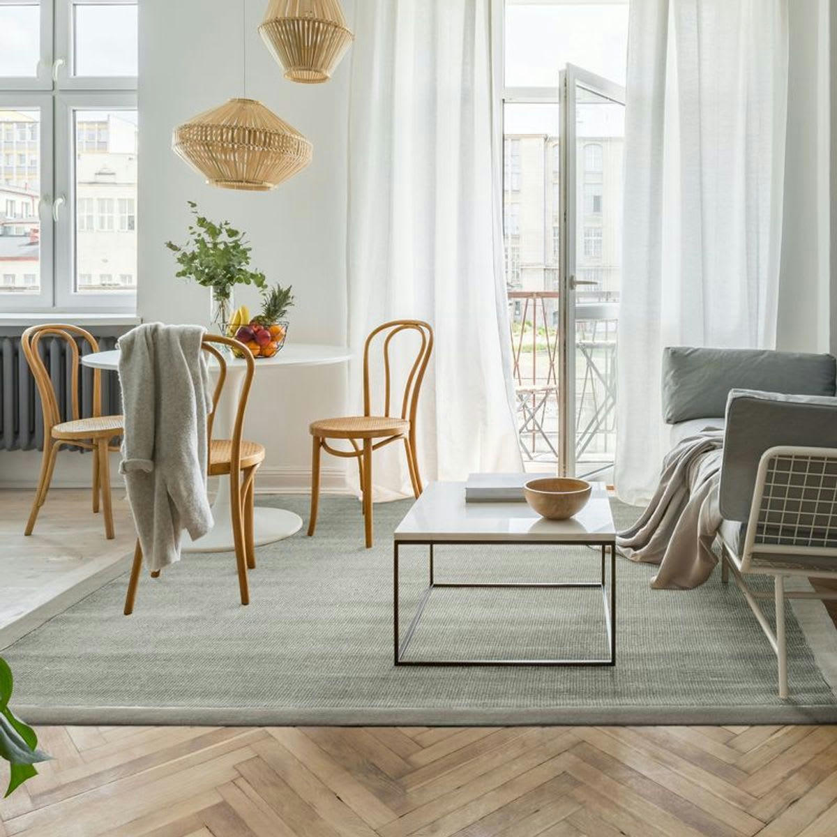 NATURAL - Tapis en jute taupe 160x230