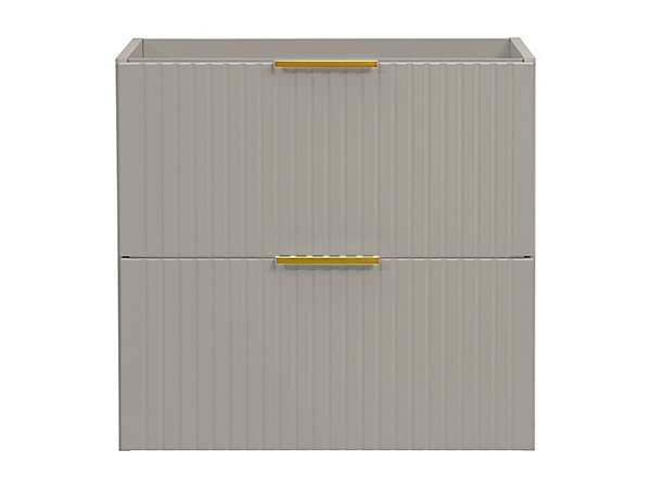 Meuble sous vasque suspendu strié - Beige - L60 cm - ZEVARA
