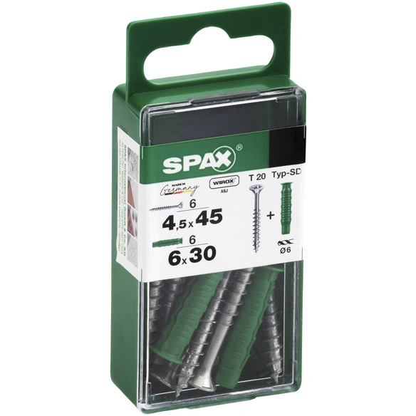 Spreizdübel, Typ-SD, Nylon, 6 Stück, inkl. Universalschraube, 4,5 x 45 mm