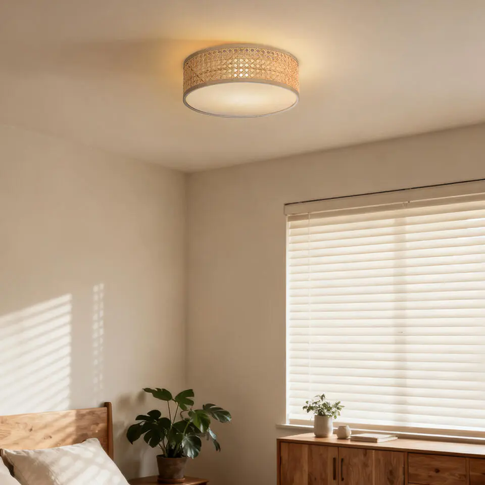 Qazqa plafondlamp tromma beige e27