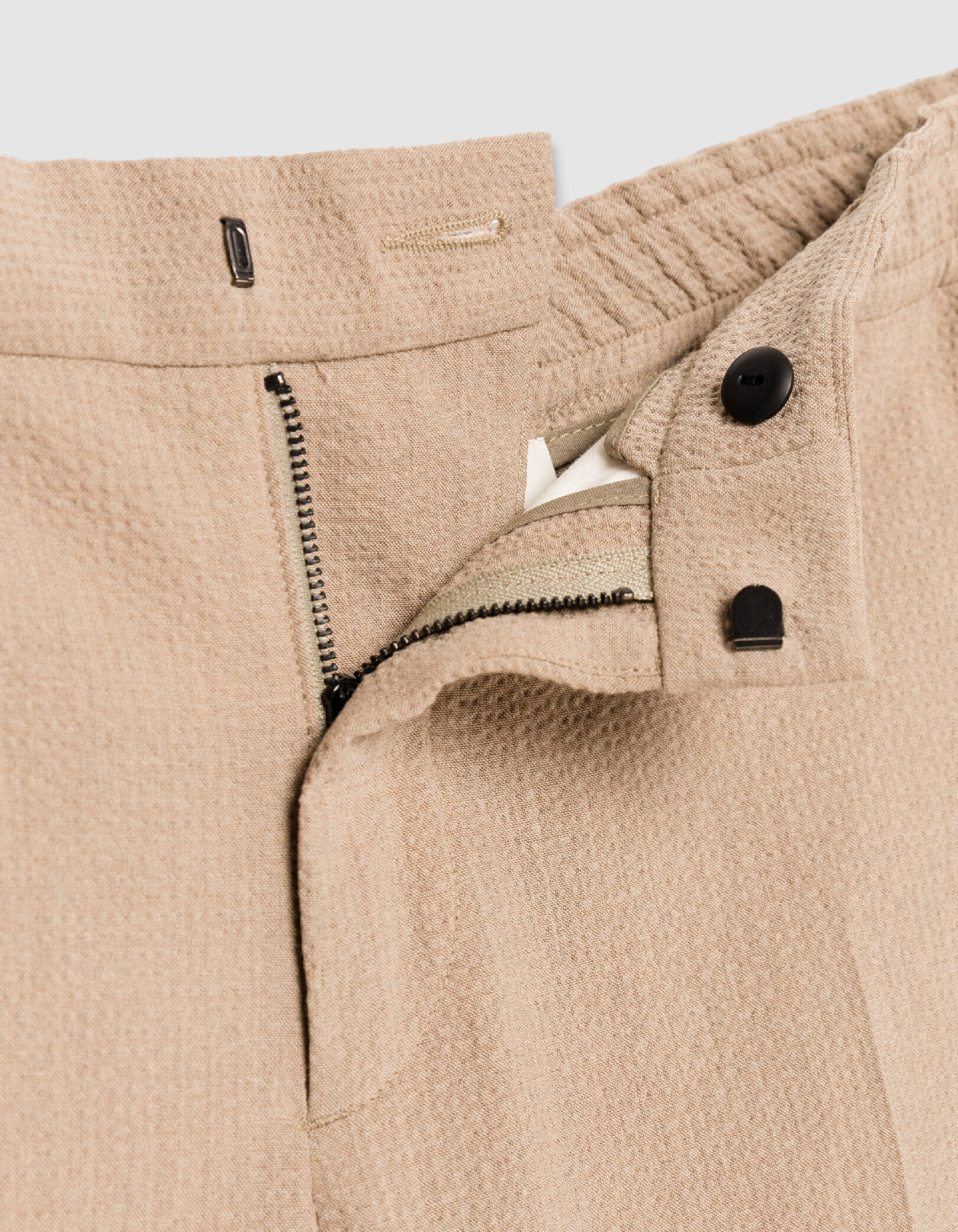 Pantalon de costume beige foncé seersucker Homme