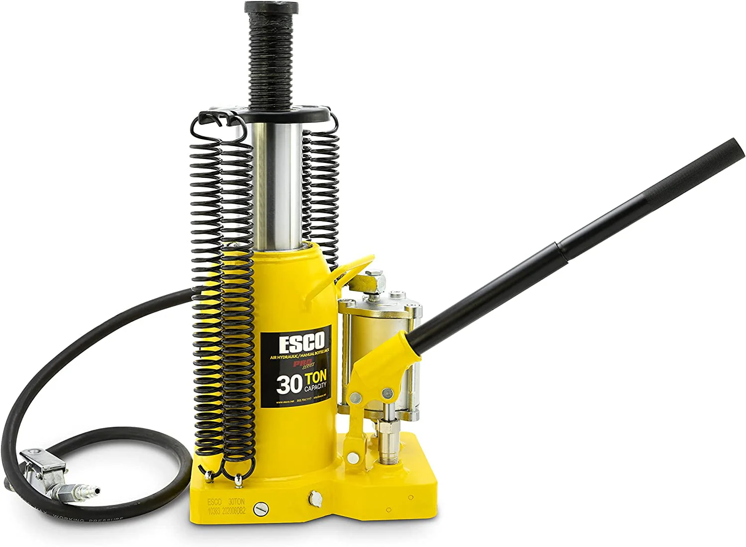 ESCO 30 Ton Pro Series Air Hydraulic Bottle Jack  Heavy Duty Lifting for Automotive and Industrial Use
