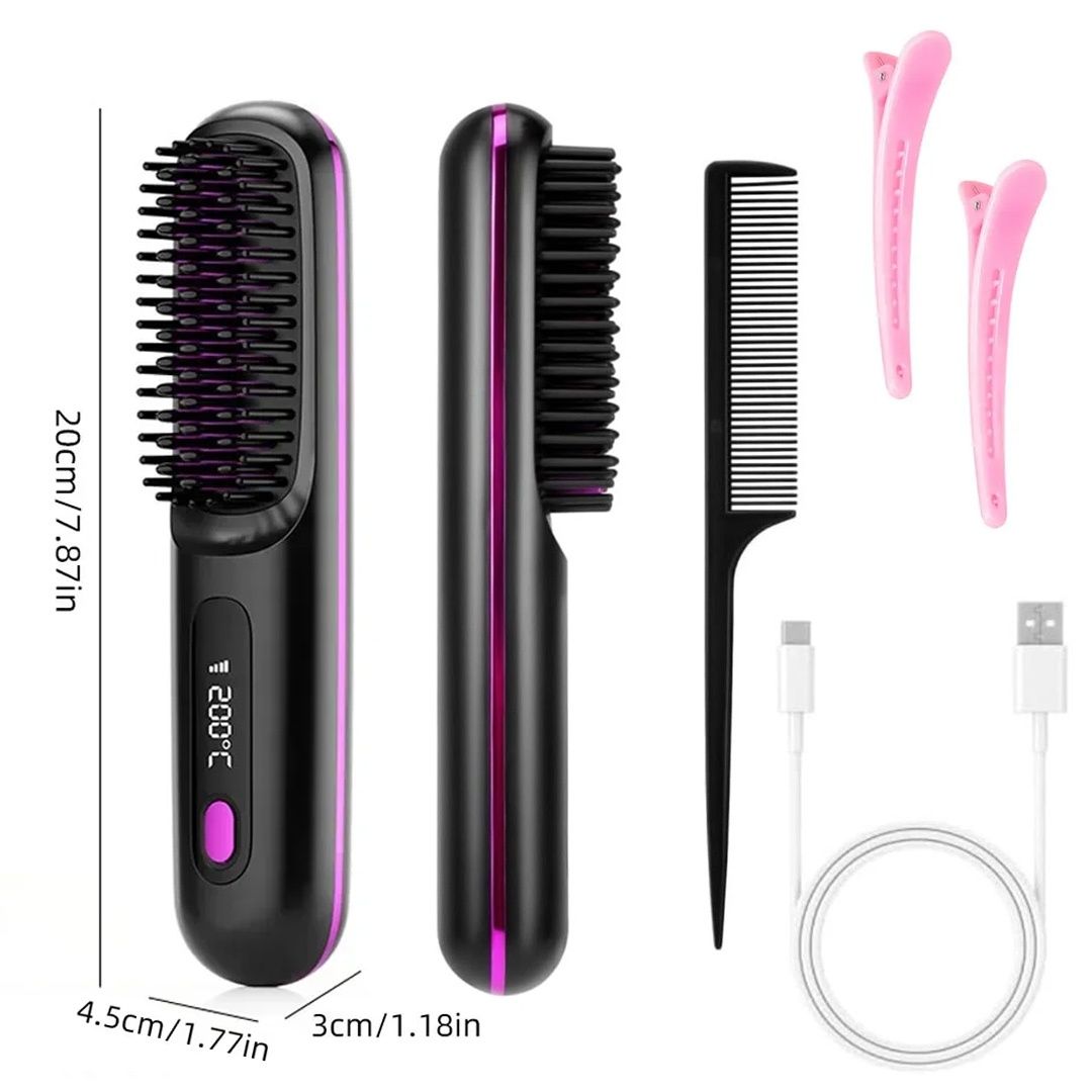 Ventryn Hair Straightener Brush Antiscald Hair Cordless Hair Straightener