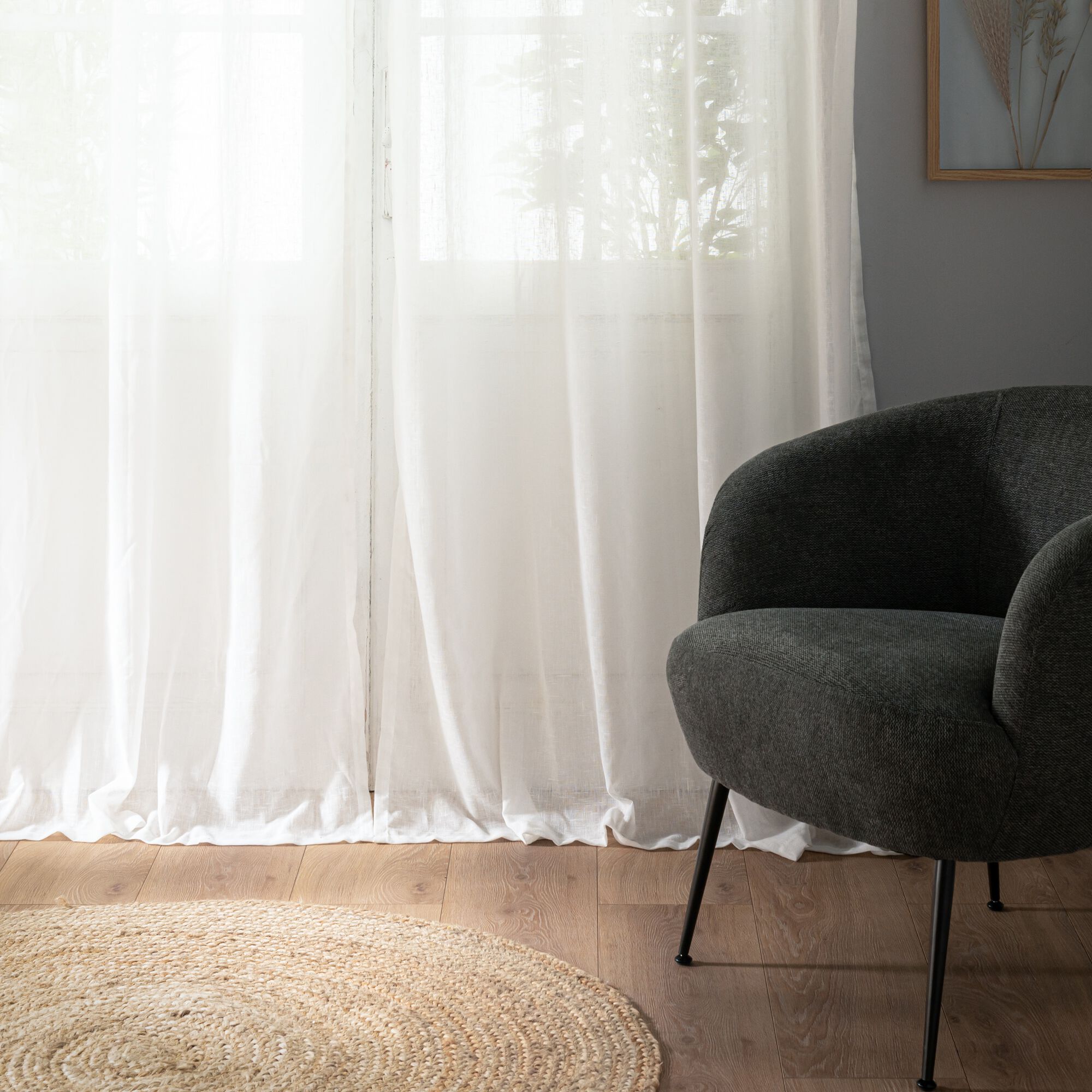 DUNE - Voilage à œillets en polyester 135x250cm - blanc ventoux