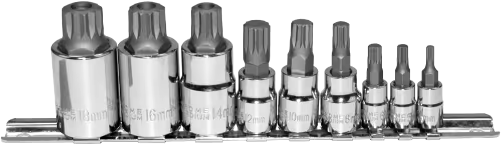 OEMTOOLS® Triple Square Bit Set with Socket Rail, 9-pc, 44953