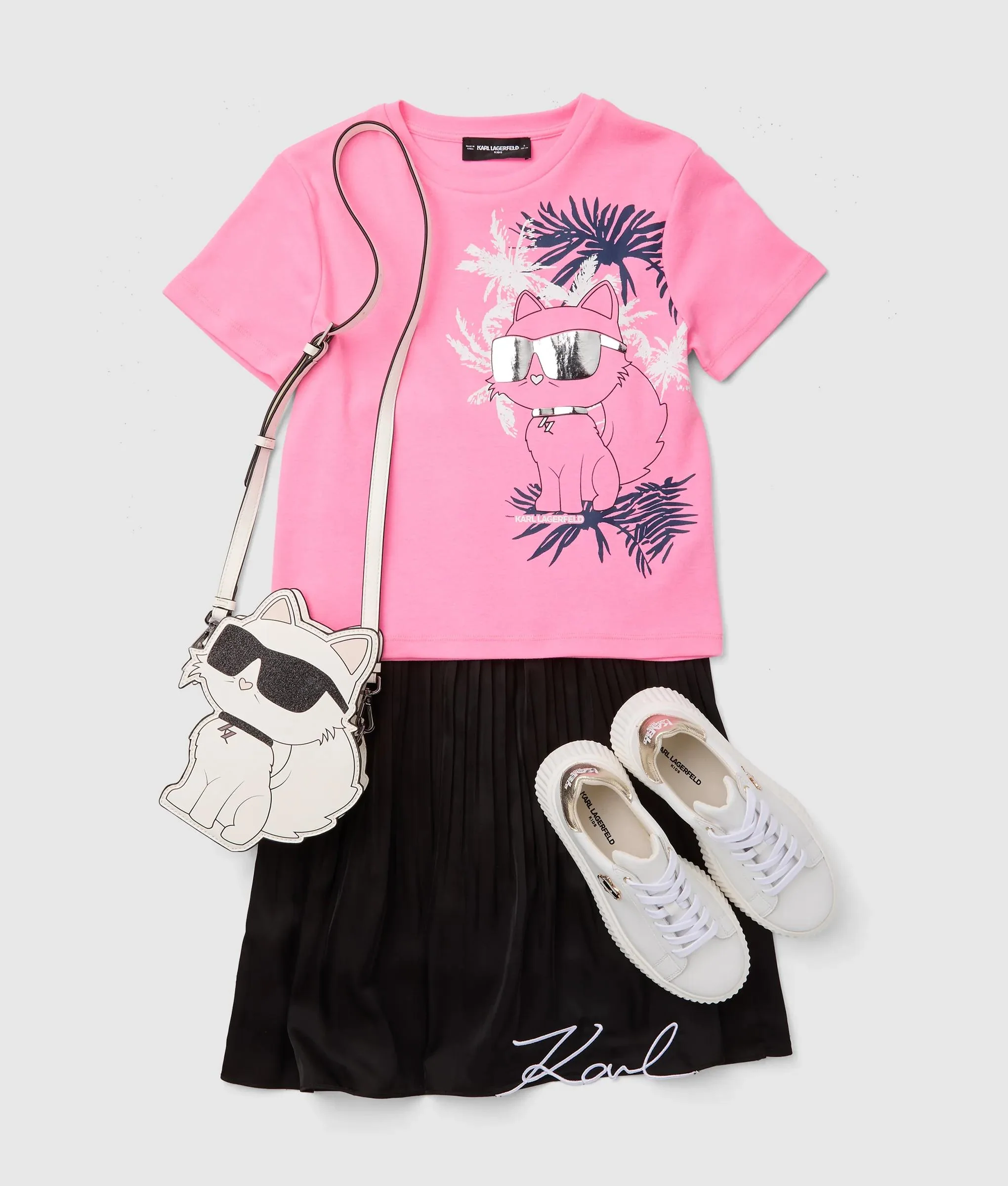 T-shirt Ikon Choupette à imprimé palmiers pour fille