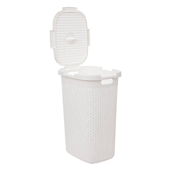 Corbeille Rattan 60L blanc - Blanc froid blanc chaud- 5five