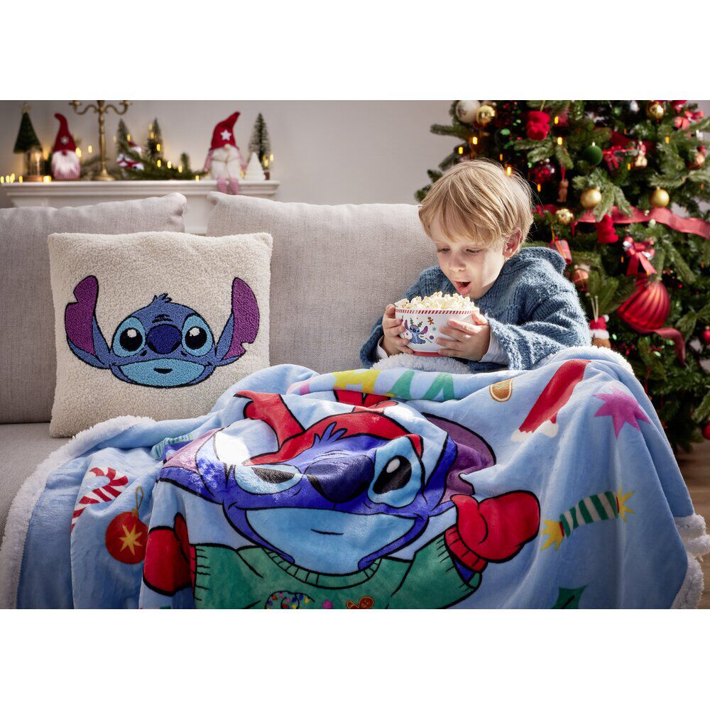 Plaid pilou No&euml;l Disney Stitch 120x150cm