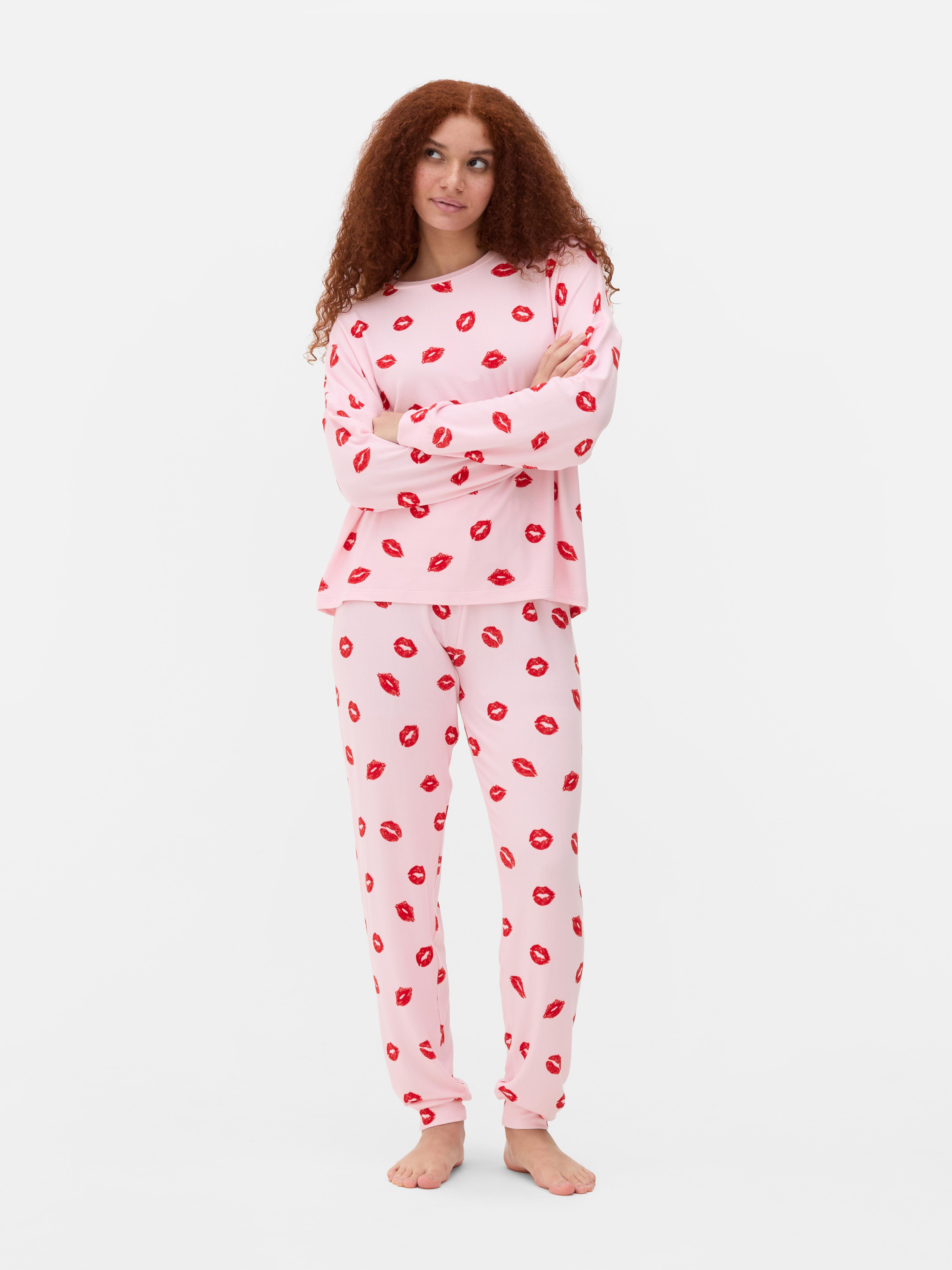 Lipstick Long Sleeve Pajama Set