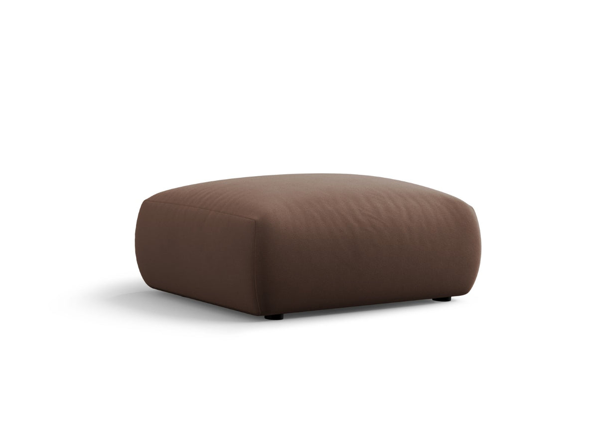 Cosmopolitan Design Poef Matera flueel chocolade - 68x86x40cm