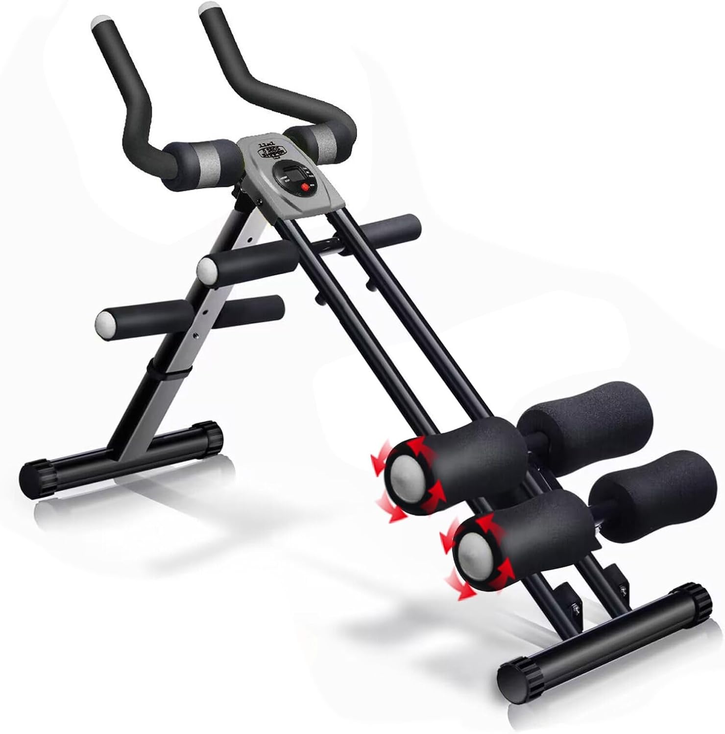 Foldable Ab Workout Machine for Home Gym – Adjustable Core & Waist Trainer for Women, Full Body Abdominal Exercise Equipment with Resistance Bands & LCD Display
