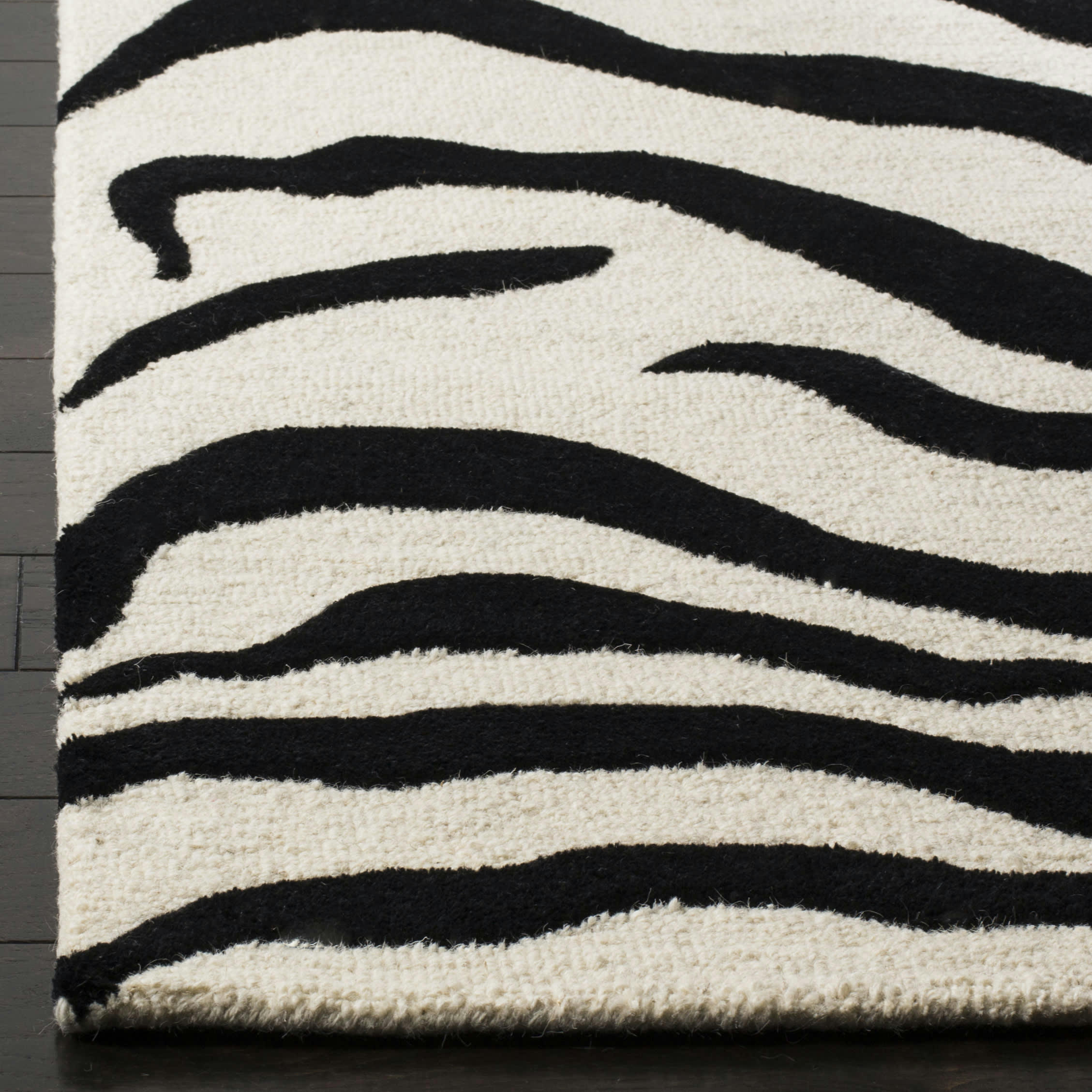 CAMBRIDGE - Tapis de salon interieur en  ivoire & noir, 76 x 244 cm