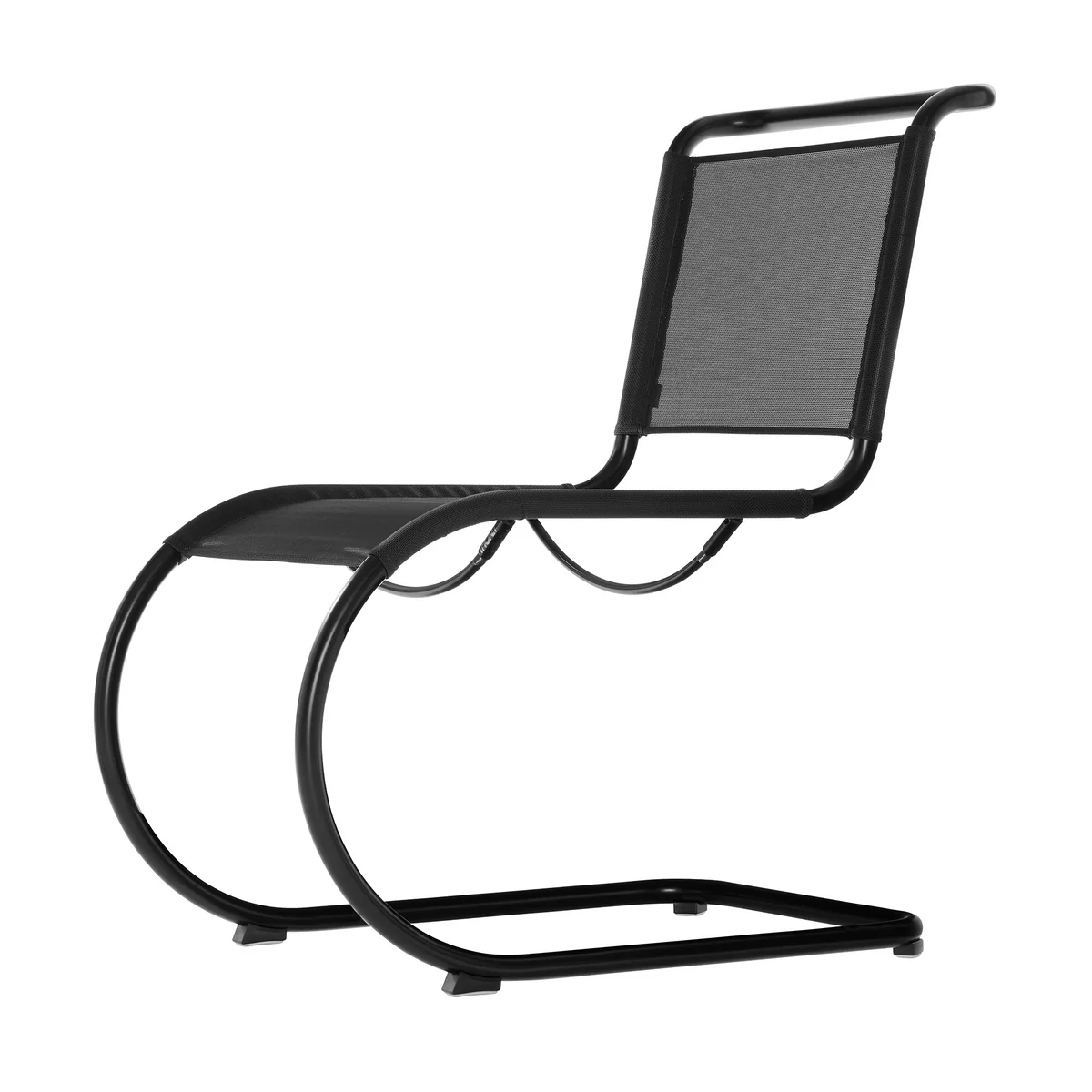 Thonet - S 533 N Stuhl, Gestell tiefschwarz (RAL 9005) / Gewebe schwarz (All Seasons)