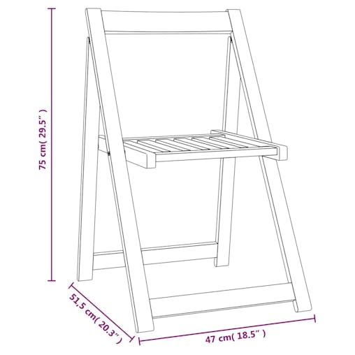 NNEVL Folding Garden Chairs 4 pcs Solid Wood Acacia