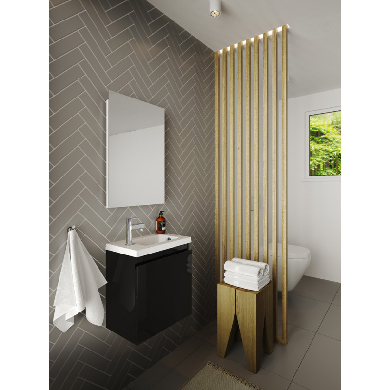 Meuble lave-mains Porto noir 40 x 51 x 25 cm ALLIBERT