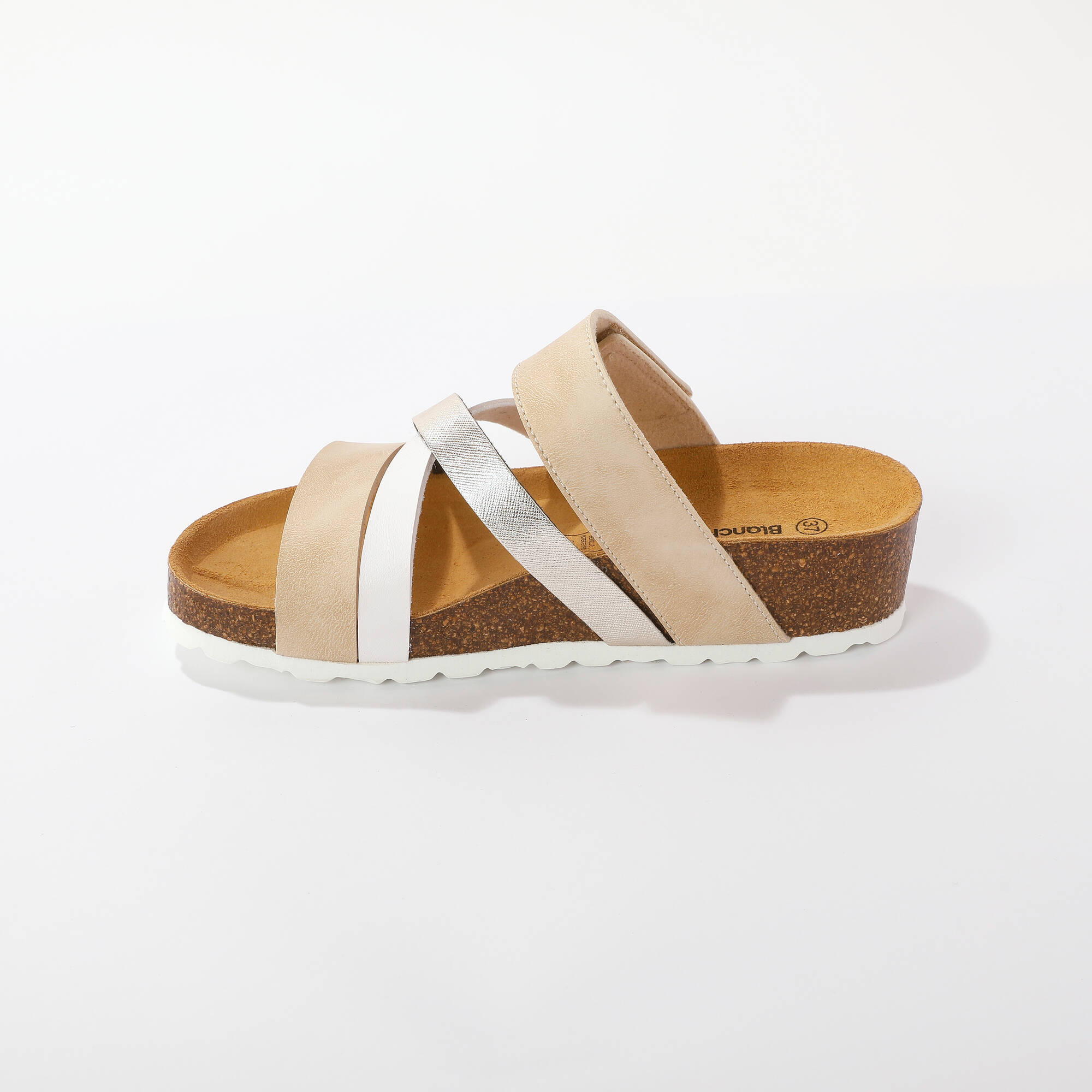 Mules brides scratchées