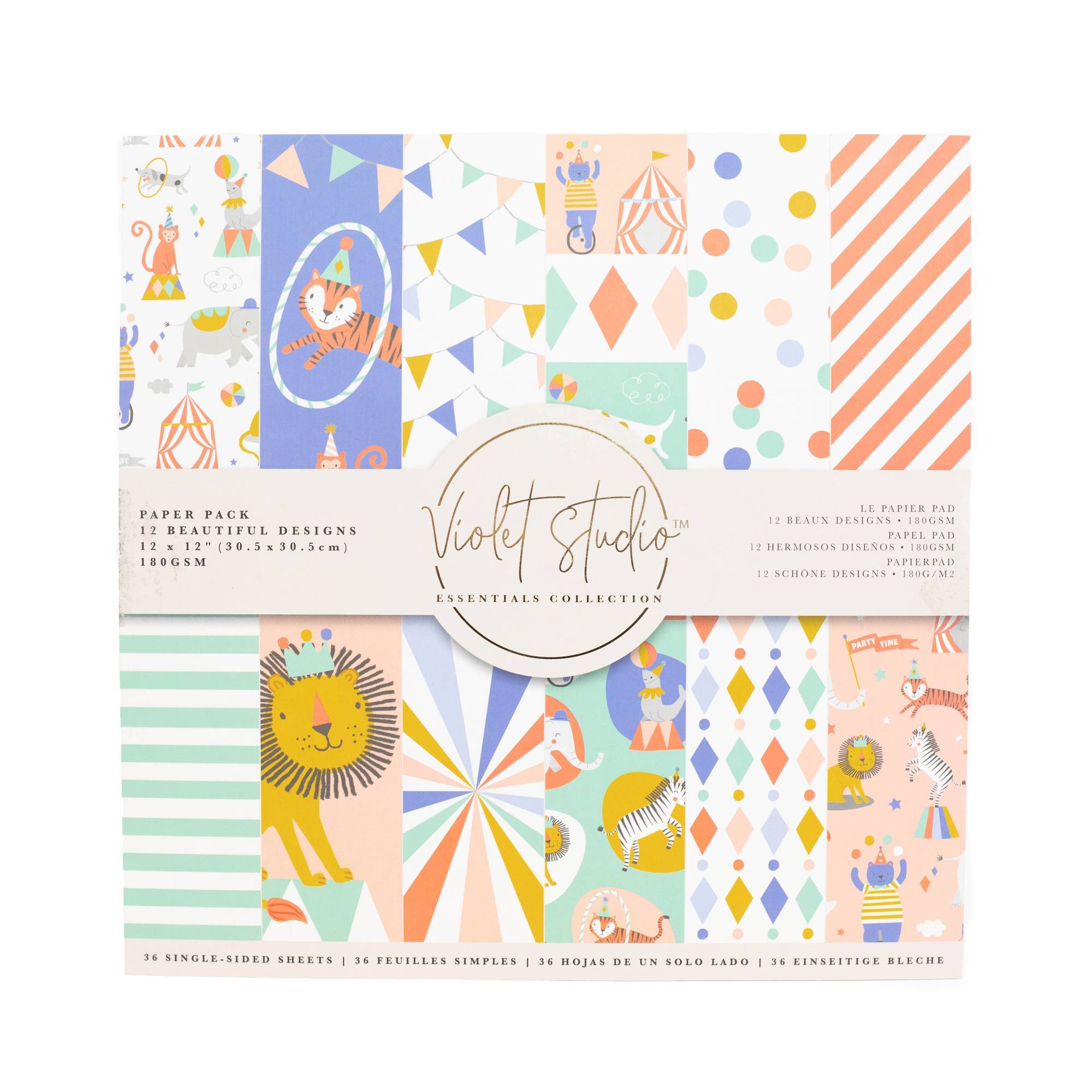 Violet Studio Little Circus Paper Pad 12 x 12 Inches 36 Sheets