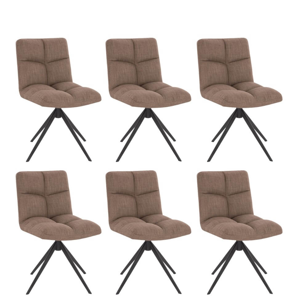 Home Deluxe eetkamerstoel NODA grijs/bruin Aantal: 6