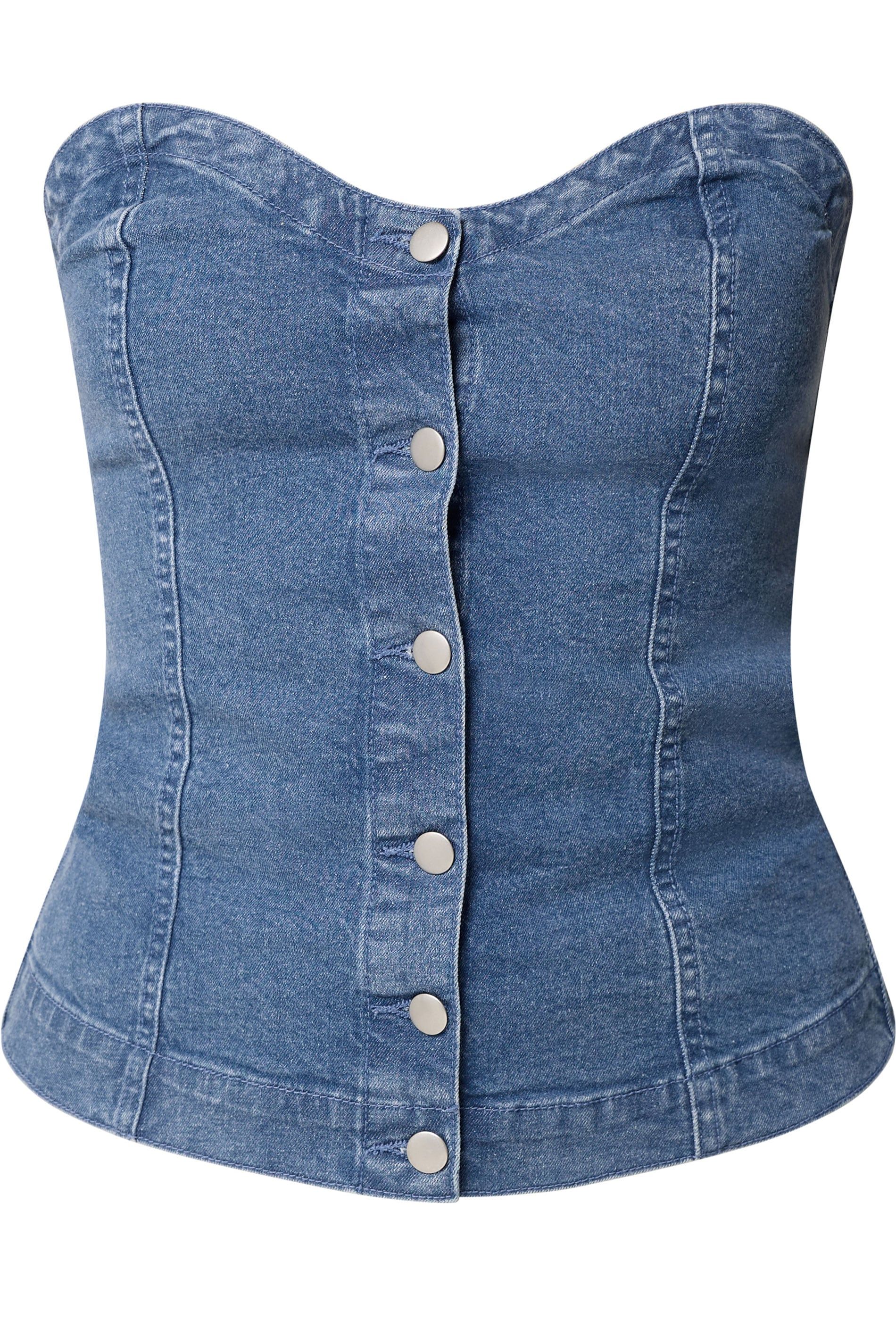 Long Tall Sally Tall Denim Bandeau Top