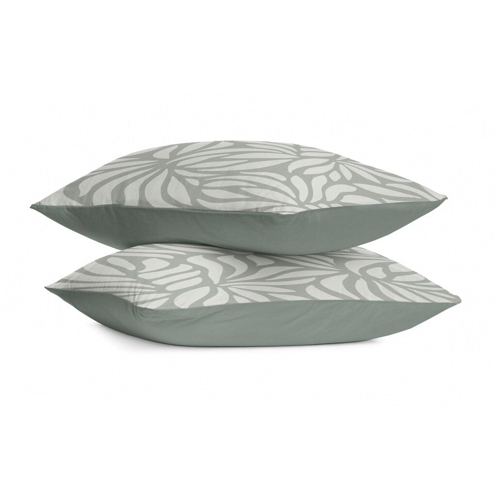 Byrklund - Kussensloop Clean Leaves - 2x 60x70 cm - Groen