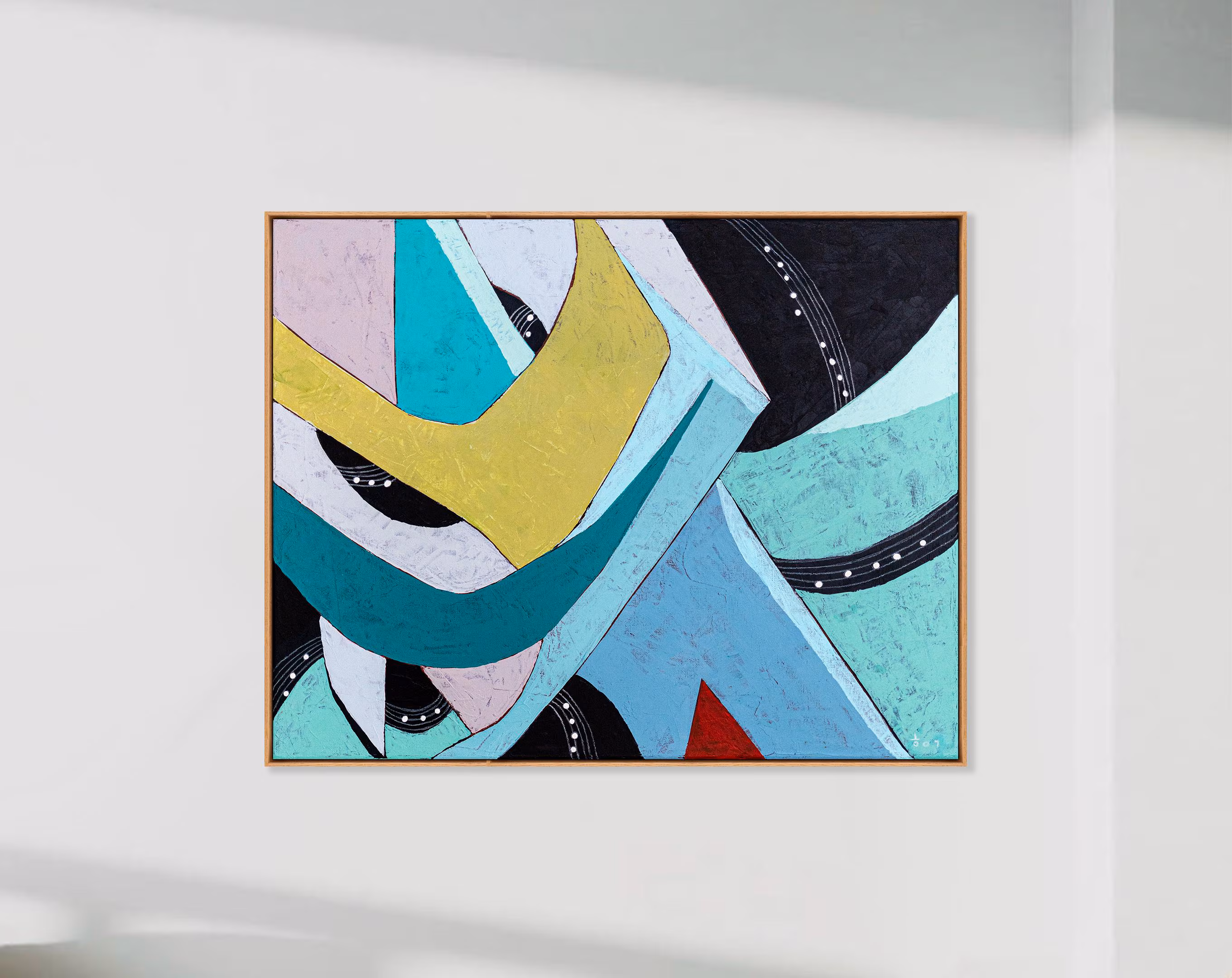 Moody Blue Abstract Wall Art — Modern Original Oil Painting, Textured Canvas Statement Art — 