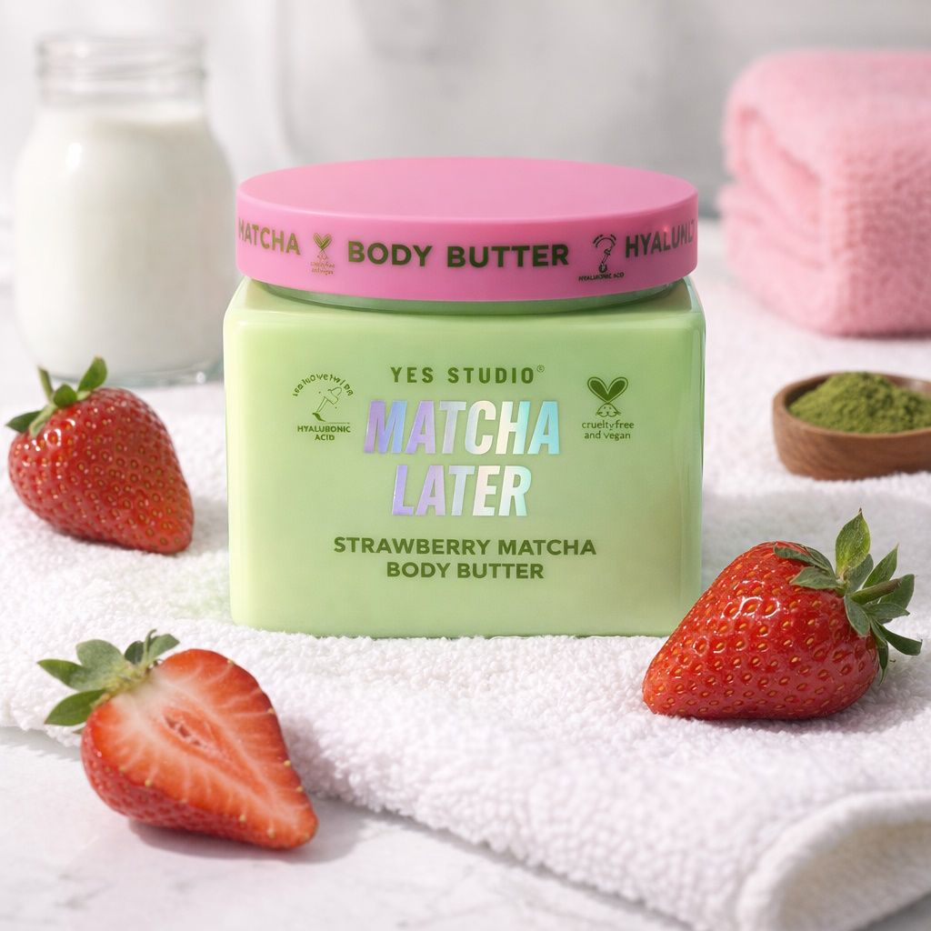 Yes Studio Strawberry Matcha Hyaluronic Acid Infused Body Butter 400g