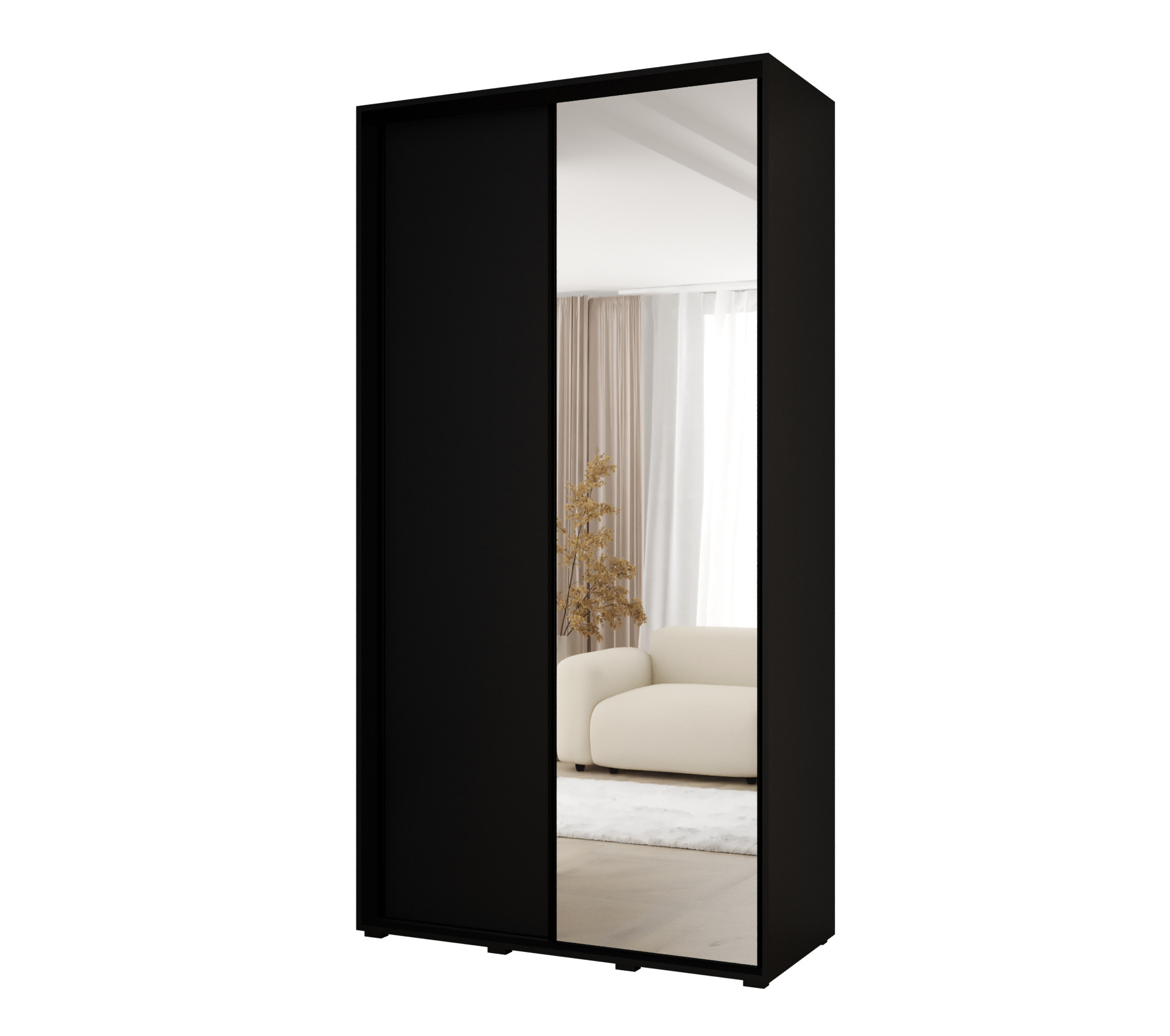 Szafa przesuwna VADO 3 45 x 140 cm, czarny /czarny/czarny