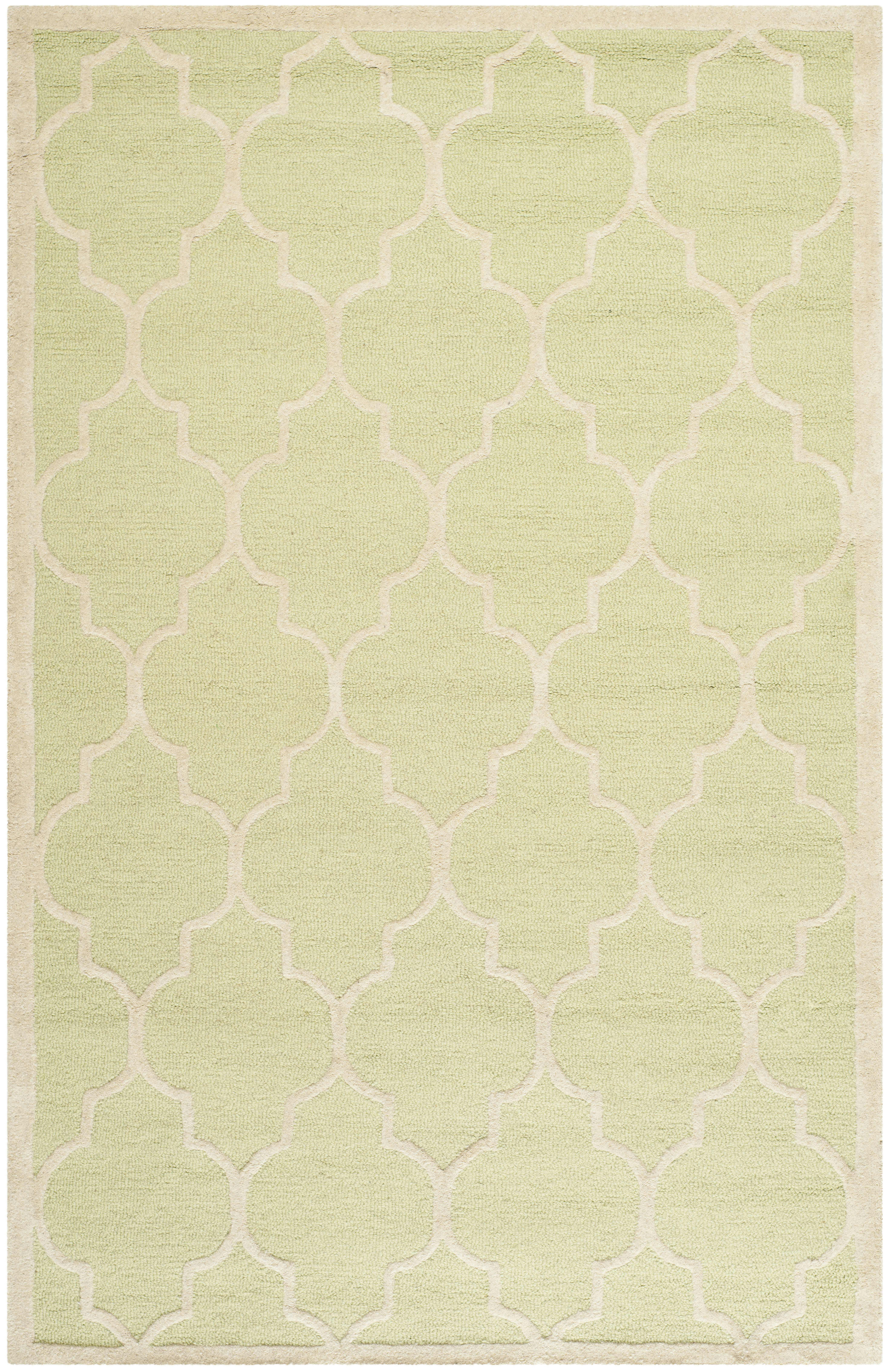 CAMBRIDGE - Tapis de salon interieur en vert clair & ivoire, 183 x 274 cm