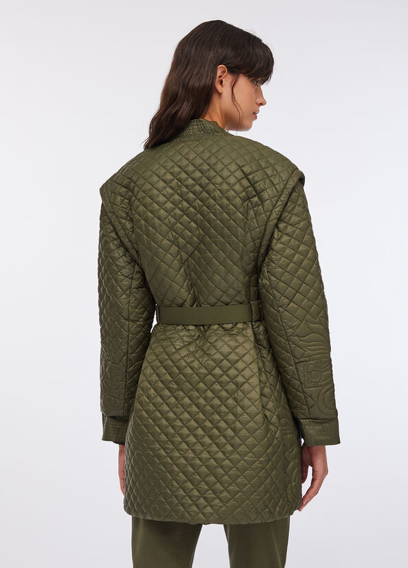 Cappotto in nylon trapuntato con cintura