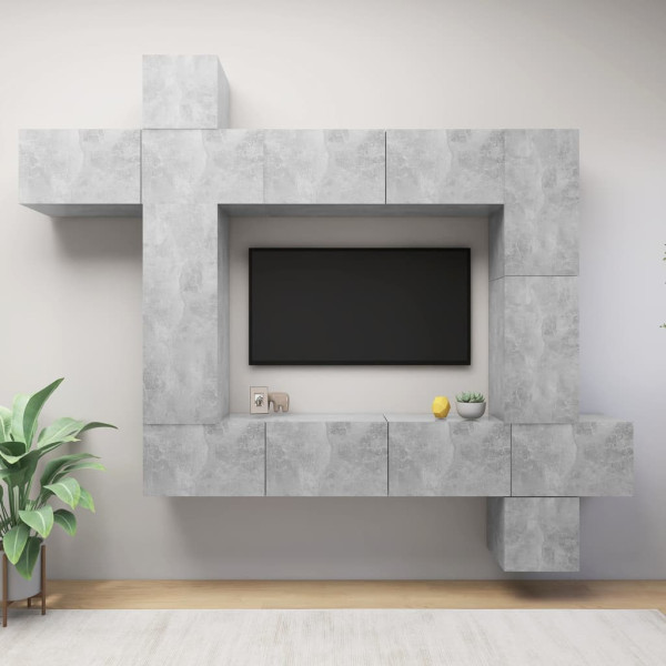VidaXL Zestaw szafek TV SzaryMateriał drewnopochodny
