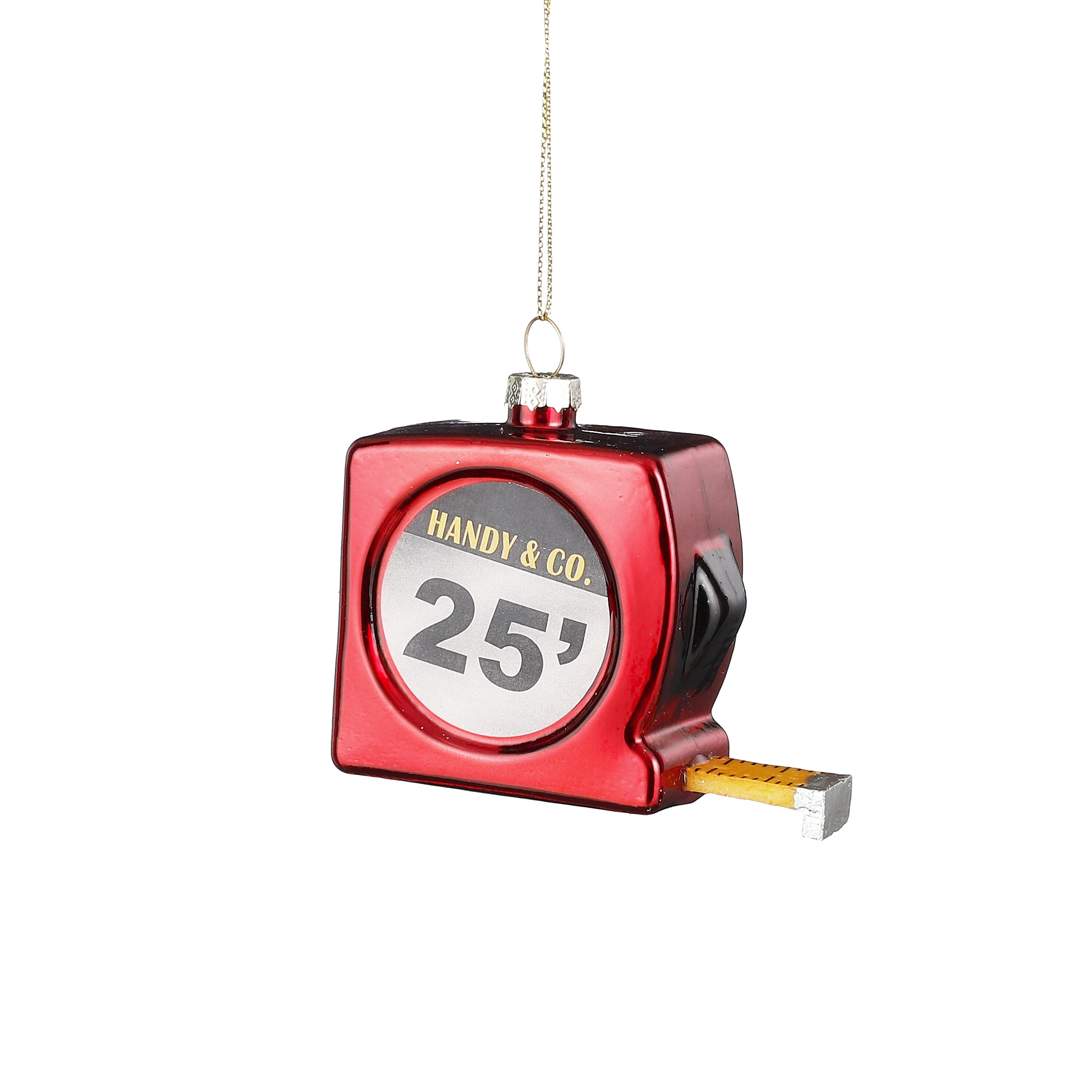 House of Seasons Kerst Ornament Rolmaat - L9 x B4 x H7 cm - Rood