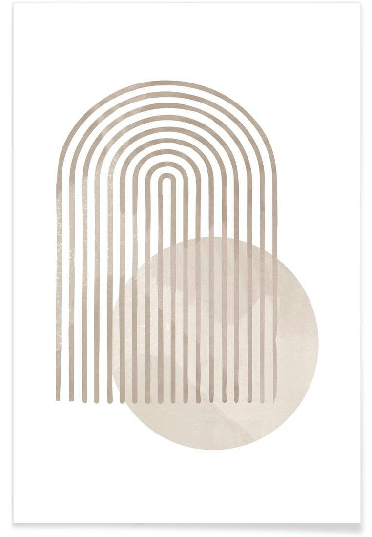 ABSTRACT RAINBOW - Affiche blanc & blanc ivoire