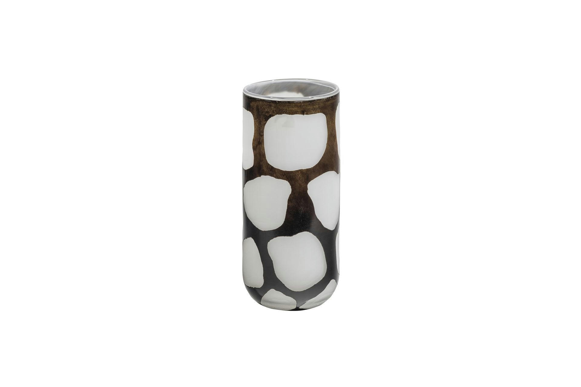 BLAIR - Vase en verre noir et blanc H28