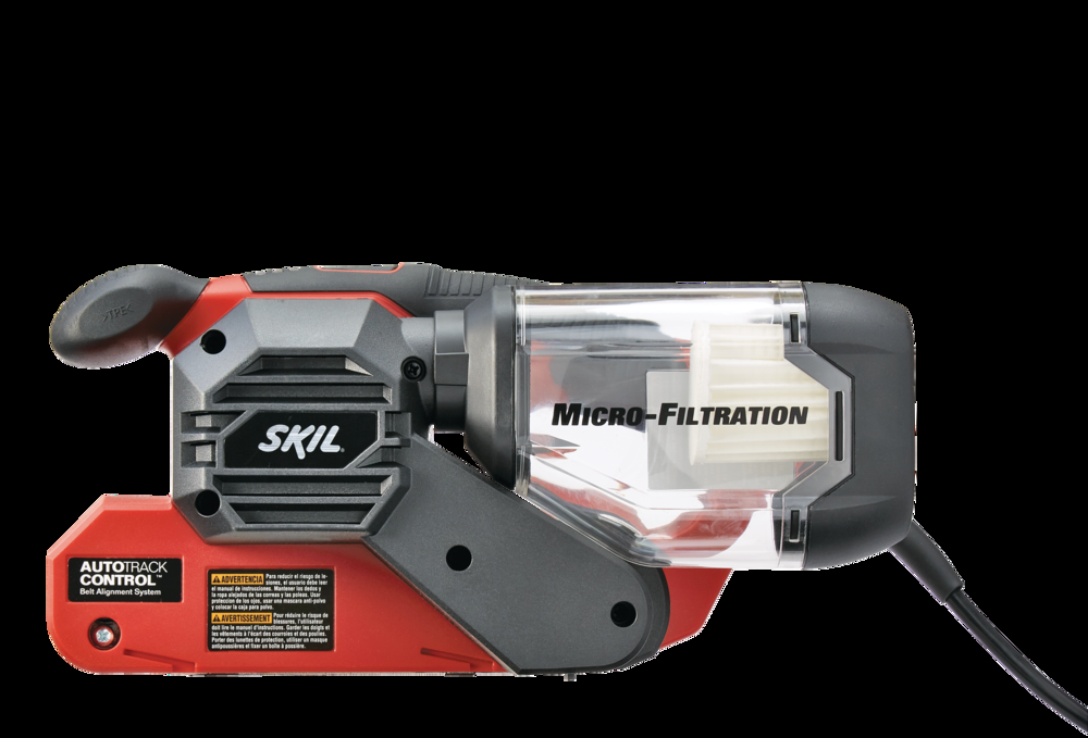 SKIL 7510-01 6A Corded Pressure Control Belt Sander with Clear Dust Canister, 3 x 18-in
