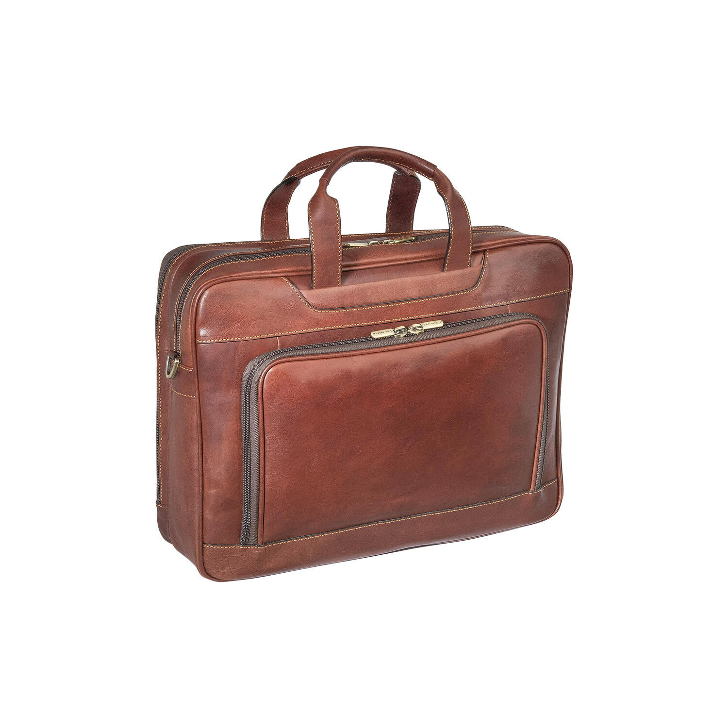 2 Compartment Laptop Briefcase, dark brown