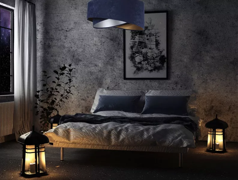 Lampa wisząca AGAU granatowa