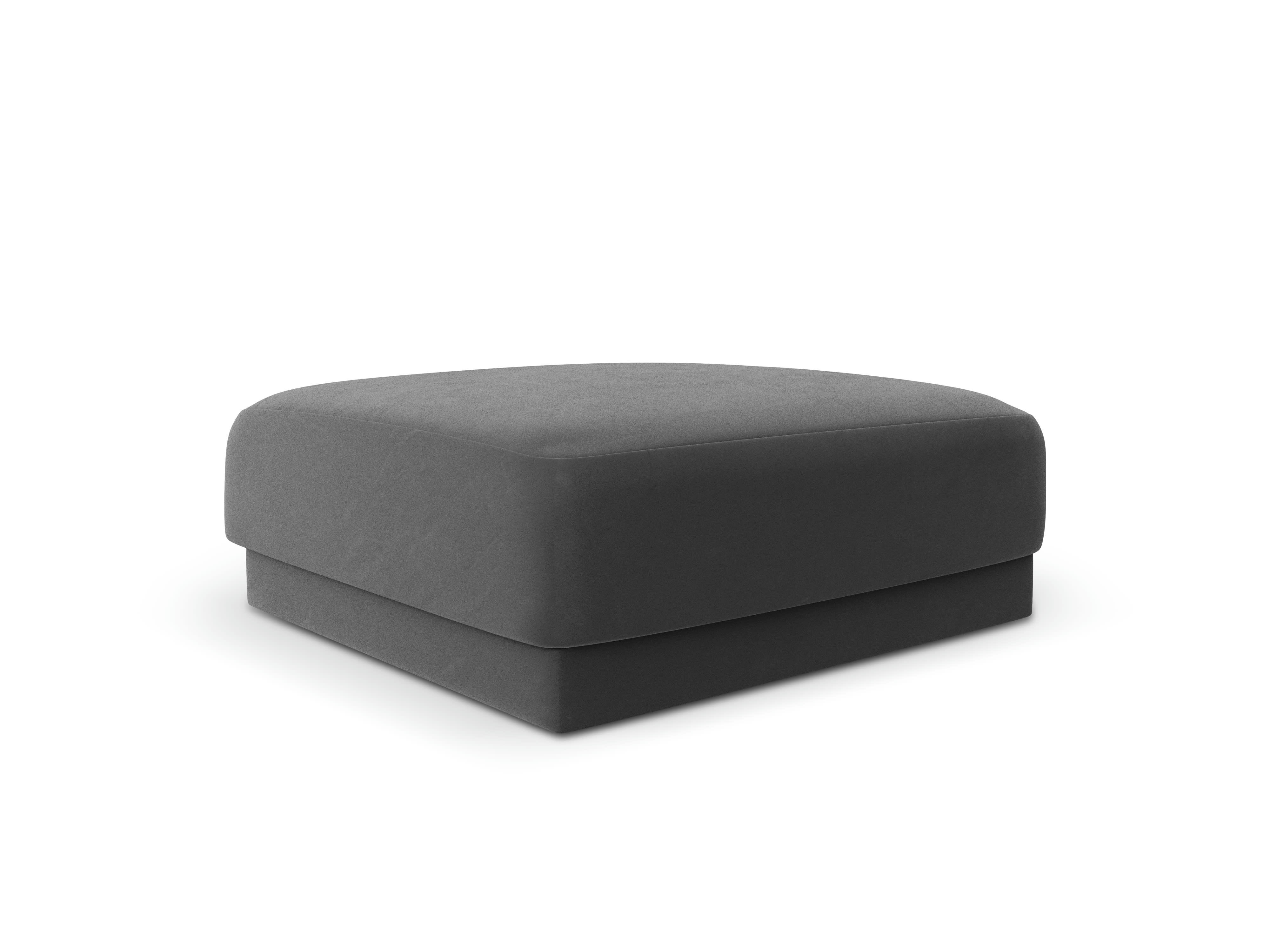 MILEY - Pouf 1 place en tissu velours gris