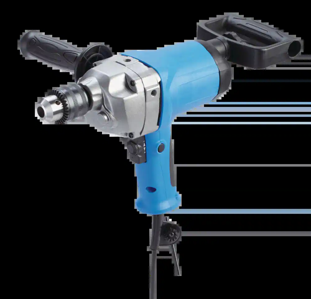 Mastercraft 9A Low-Gear Corded Variable Speed Drill Mud Mixer with Auxiliary Handle, 1/2-in