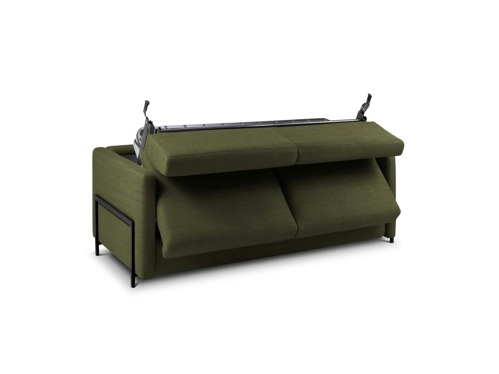 YANIS - Canapé Convertible 2 places en Tissu Structurel Vert