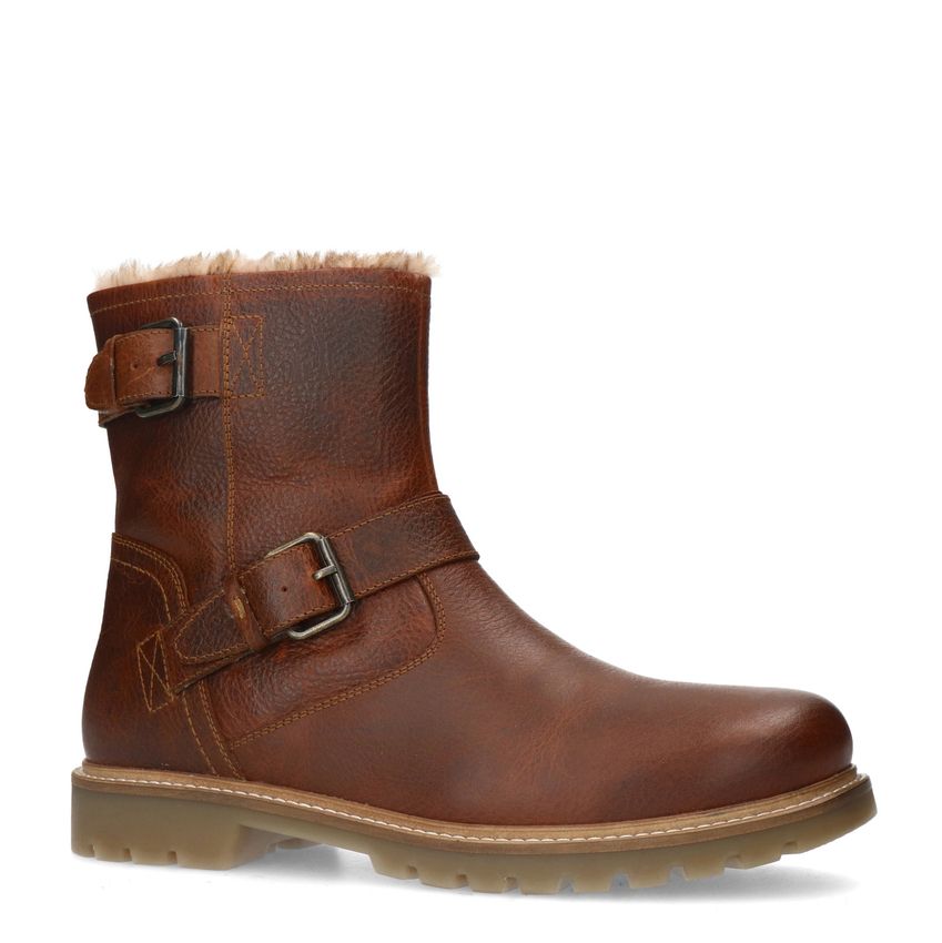 Manfield Cognac leren boots