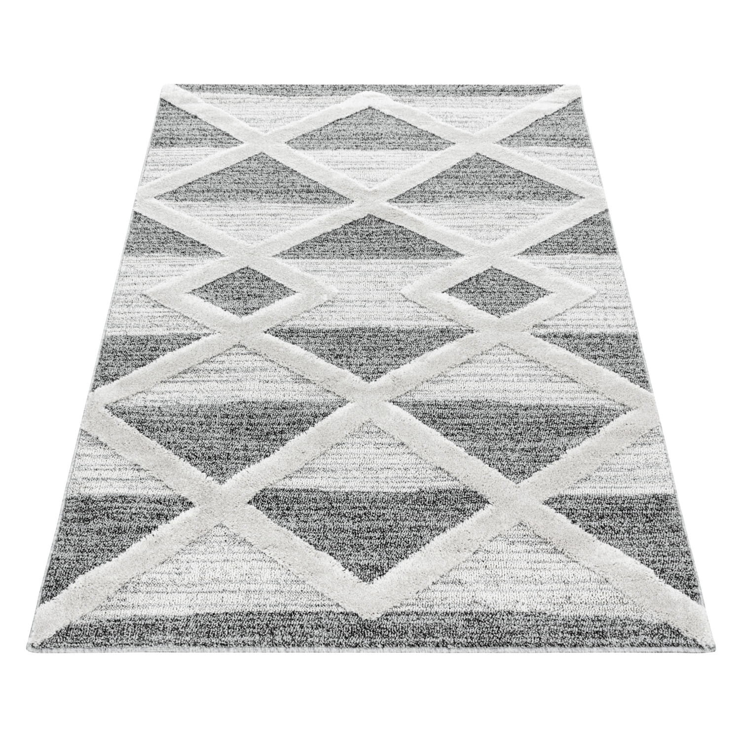 Dywan nowoczesny 3D La Casa kremowo-szary 60 cm x 110 cm