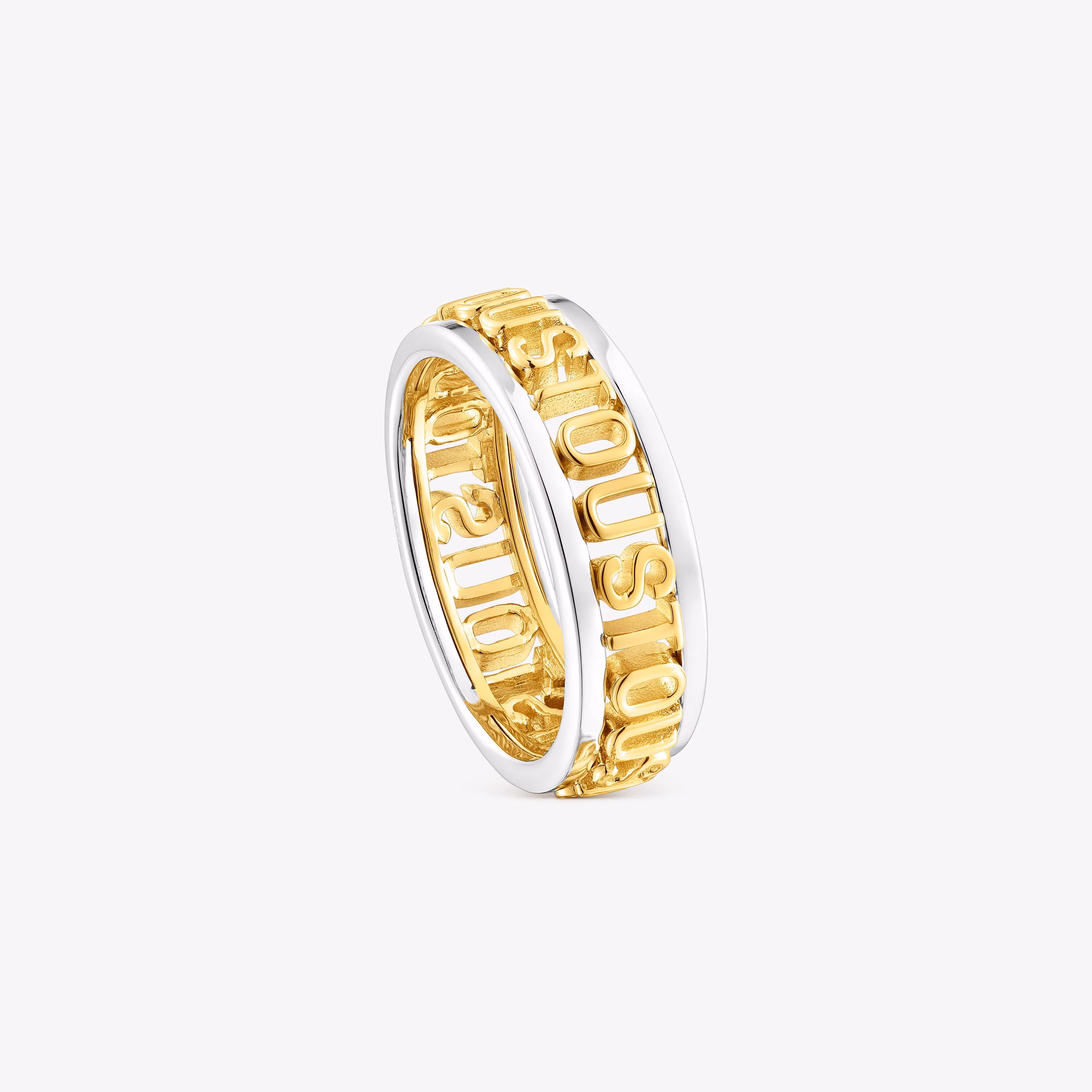Anillo de plata y plata vermeil Logo