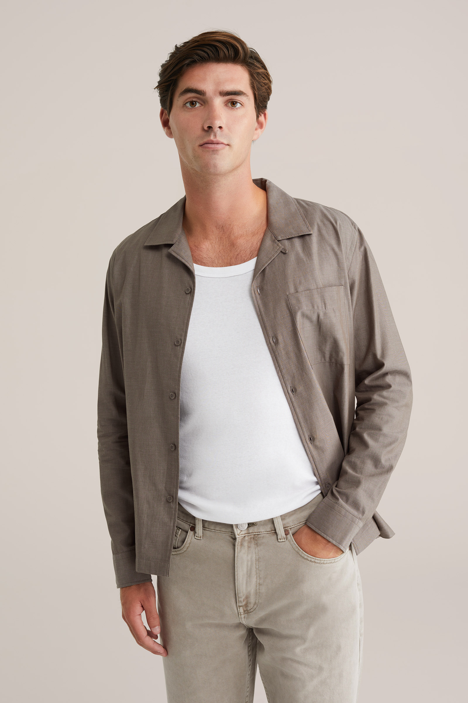 Heren regular fit overhemd