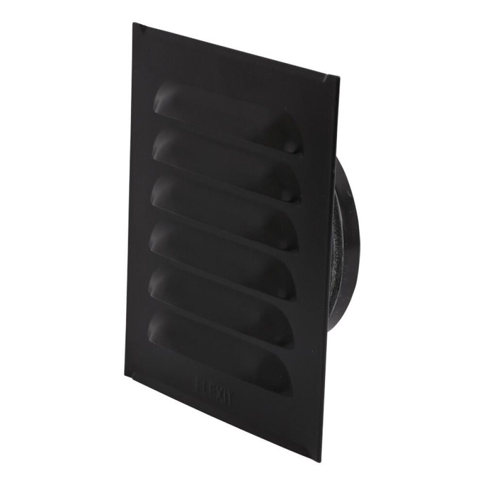 VENTILASJONSRIST FLEXIT STÅL SVART Ø125MM