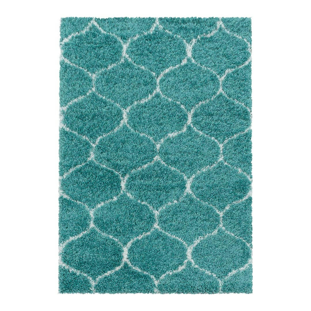 LOKALT - Tapis géométrique baroque en polypropylène bleu 120x170