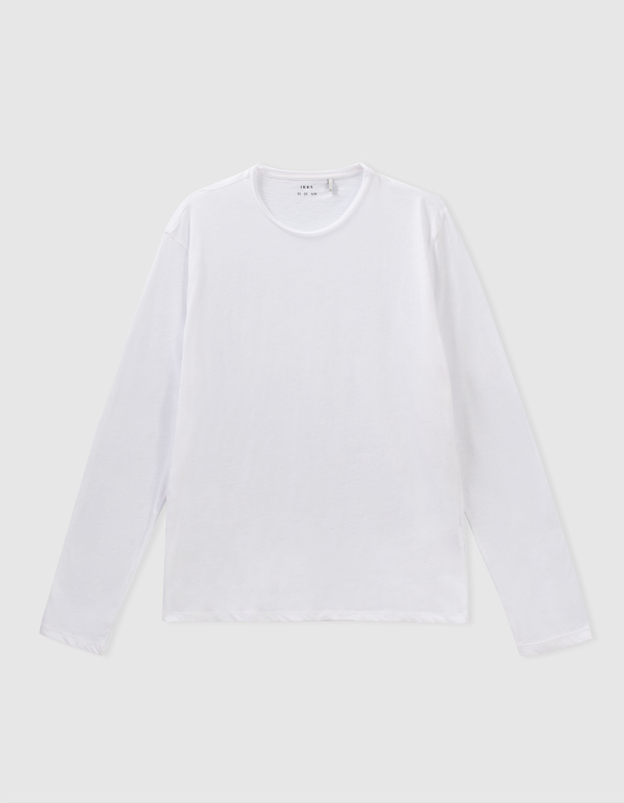 T-shirt L'Essentiel blanc col rond à manches longues Homme