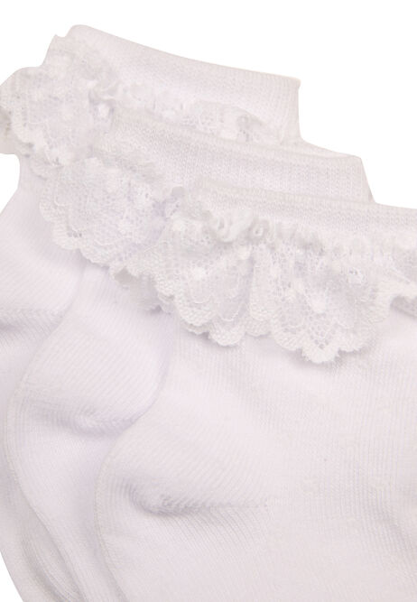Baby Girl 3pk White Multipack Frill Socks
