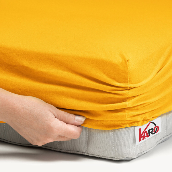 Prześcieradło jersey z gumką 140x200 musztardowe 150g/m2