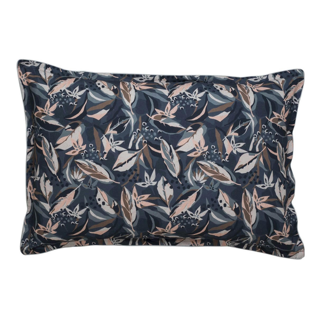 EUPHORIA - Taie d'oreiller en percale de coton bleu 50x75