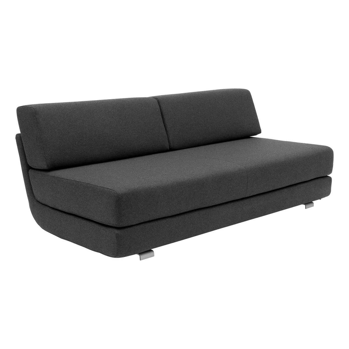 Softline - Lounge 3-er Schlafsofa, Filz Melange anthrazit (610)
